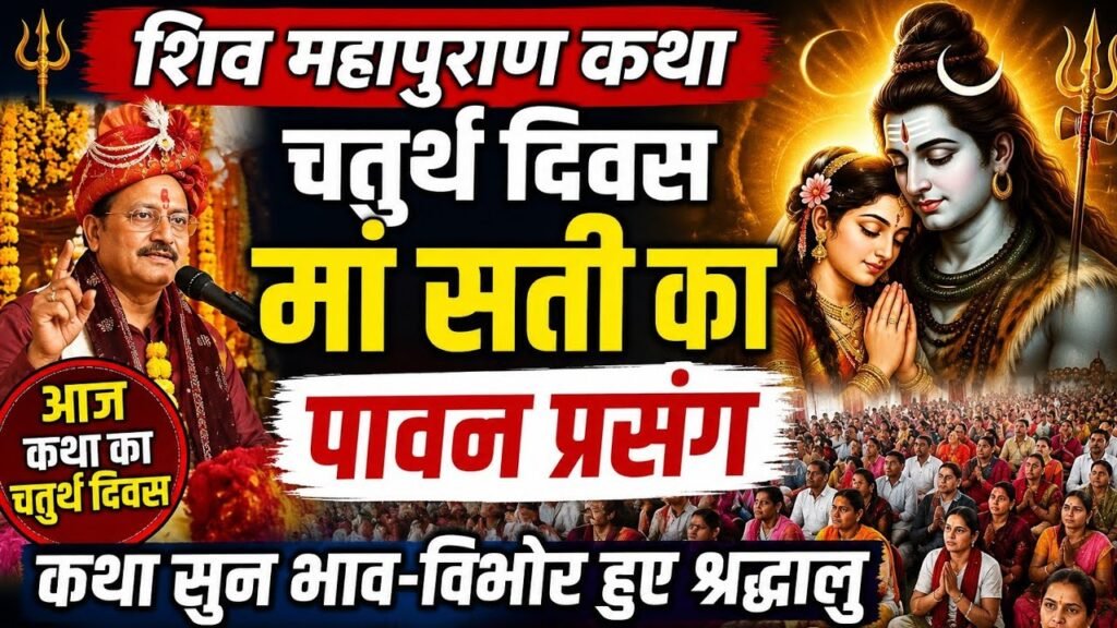 शिव महापुराण कथा के चतुर्थ दिवस मां सती का पावन प्रसंग, भाव-विभोर हुए श्रद्धालु #शिवमहापुराणकथा